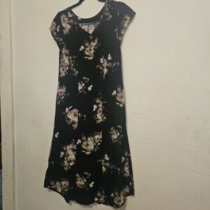 J. Jill Women's Blue Floral Short Sleeve Stretch Rayon Blend Dress‎ Size Small